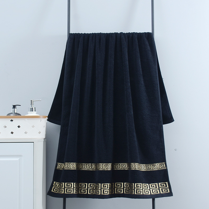 Home Textiles Face Towel - Oversized Bath Towel 140x70cm Black Green