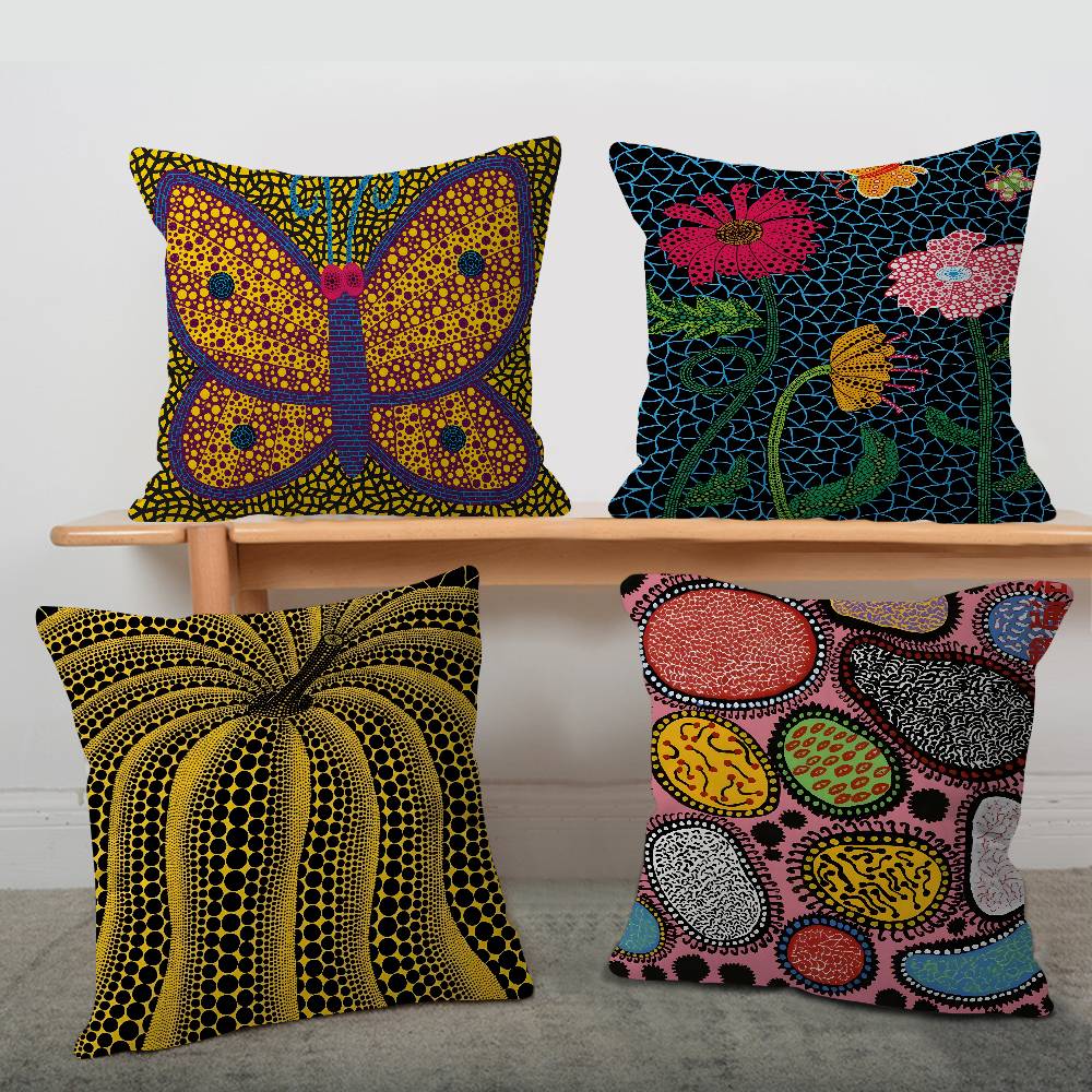 Home Art Textiles - k-Kusama y-Yayoi Art Pillow Covers Cartoon