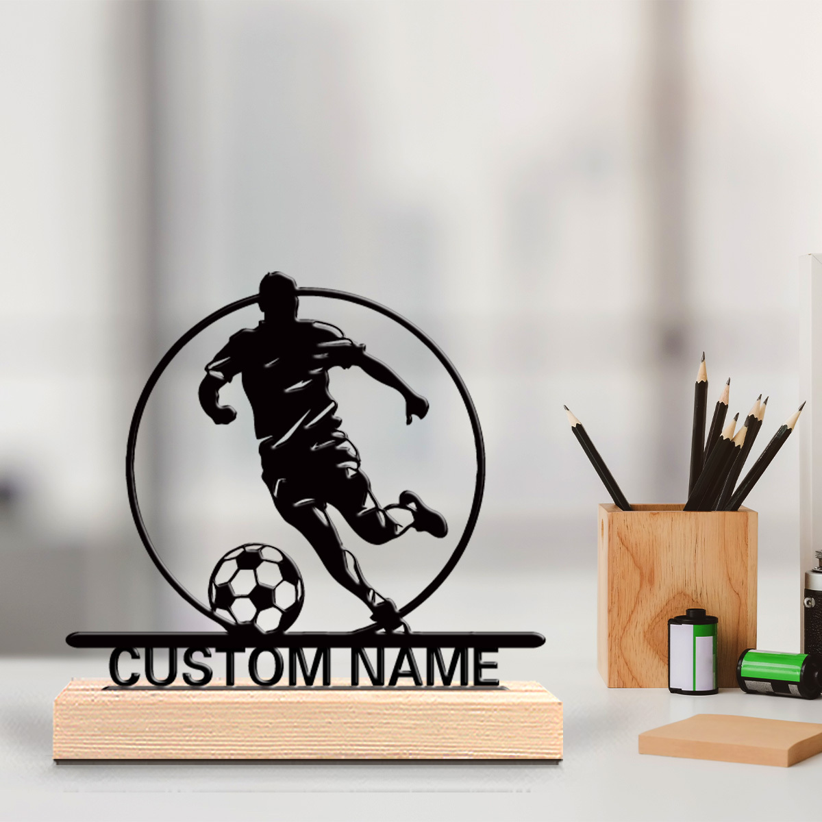 Home Textiles Products - Custom Soccer Player Metal Statue with