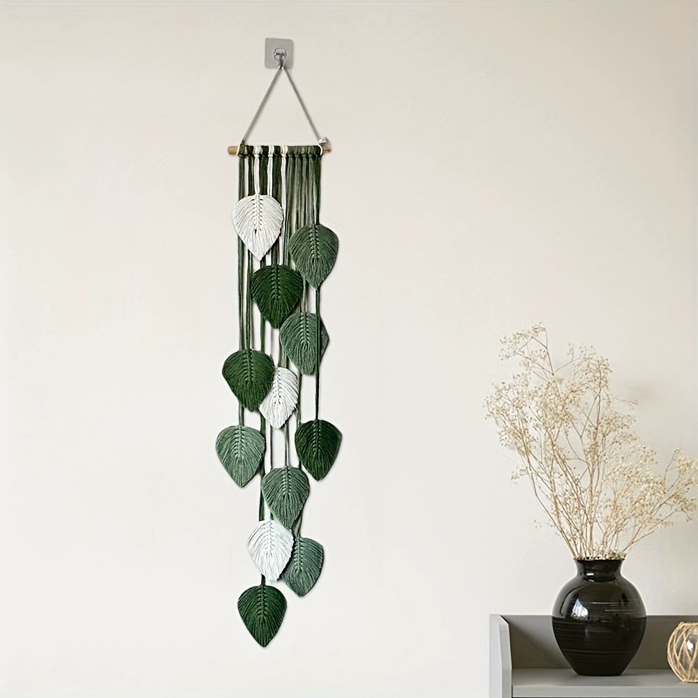 Home Art Textiles - Handwoven Leaf Wall Hanging Tapestry Bedroom