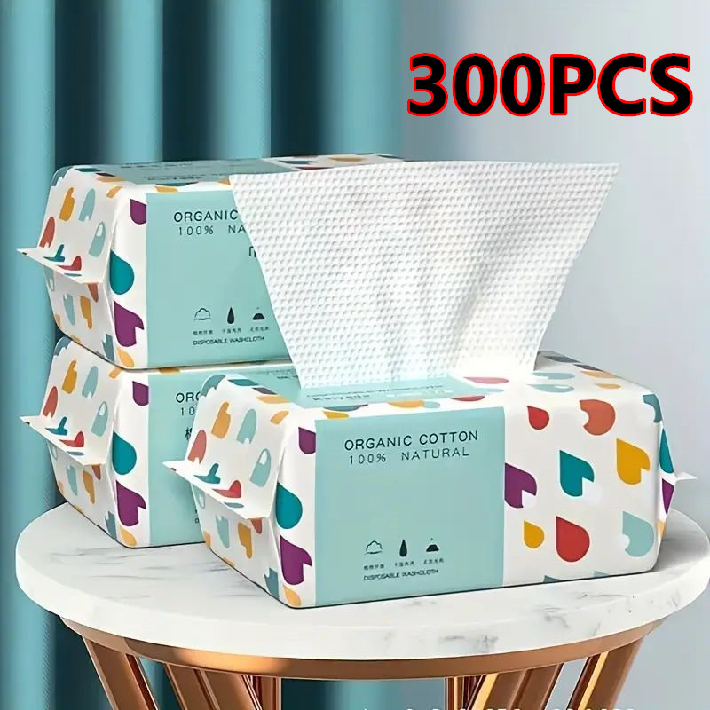 Home Textiles Face Towel - 100/300PCS Disposable Thick 100% Cotton Face