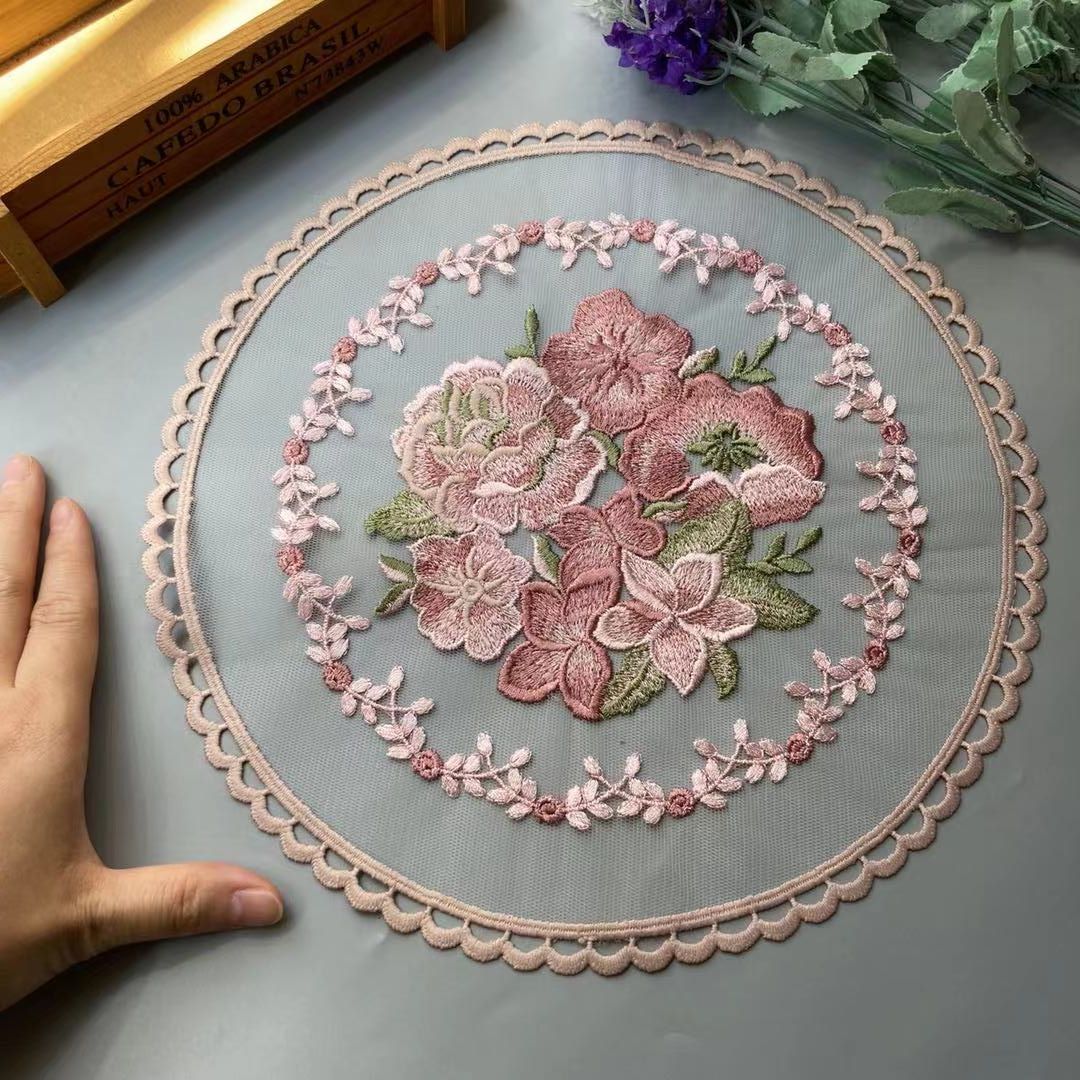 28*28 cm Pink Lace Flower Appl - Home Textiles Towel 评论和价格