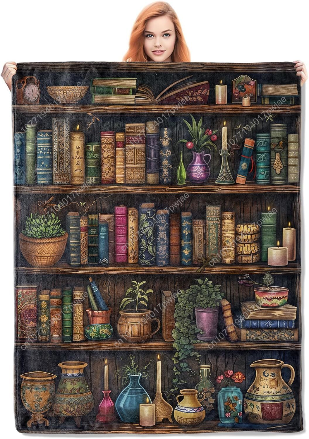 Vintage Bookshelf Blanket Read - Home Textiles Towel 评论和价格