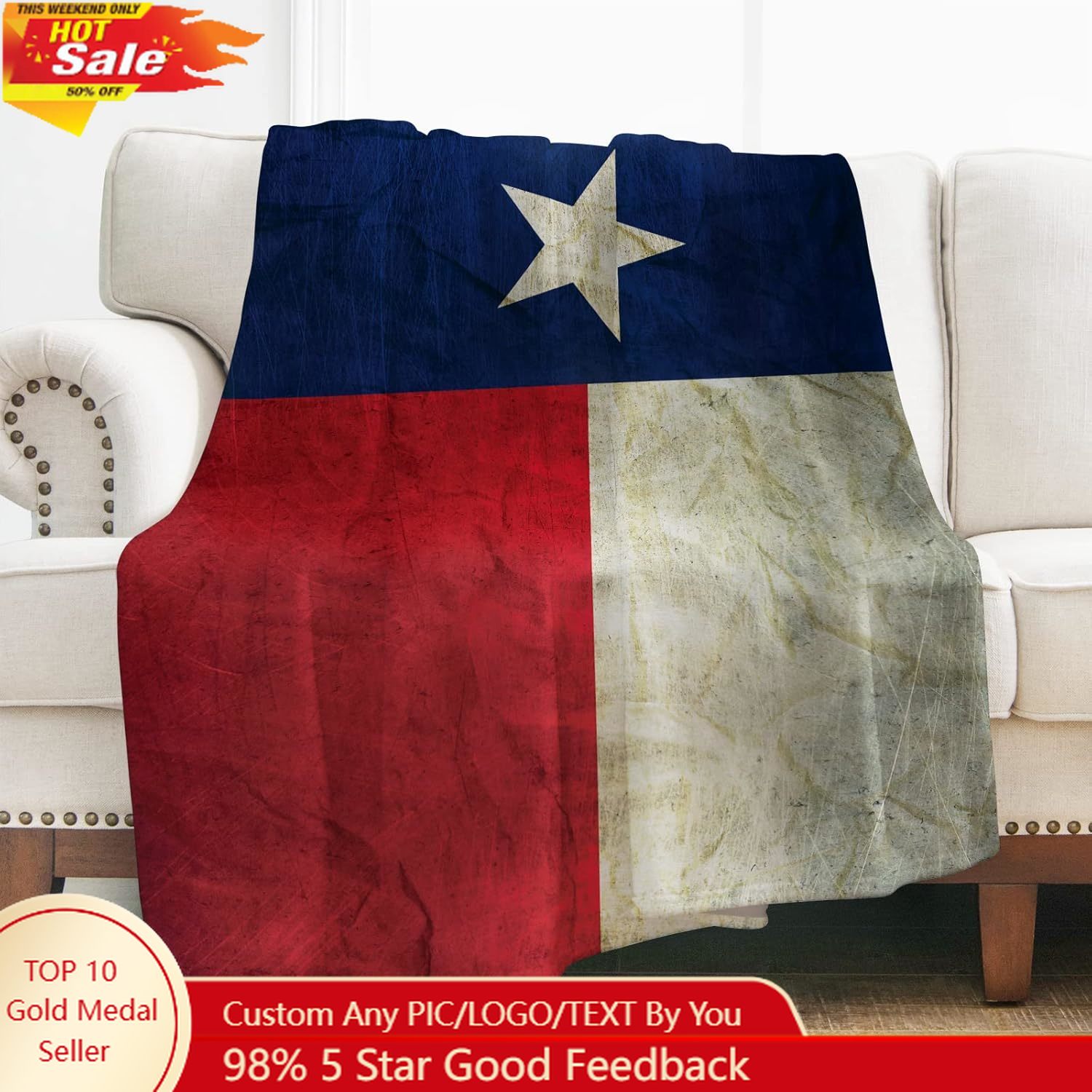 Levens Texas Flag Throw Blanke - Home Textiles Towel 评论和价格