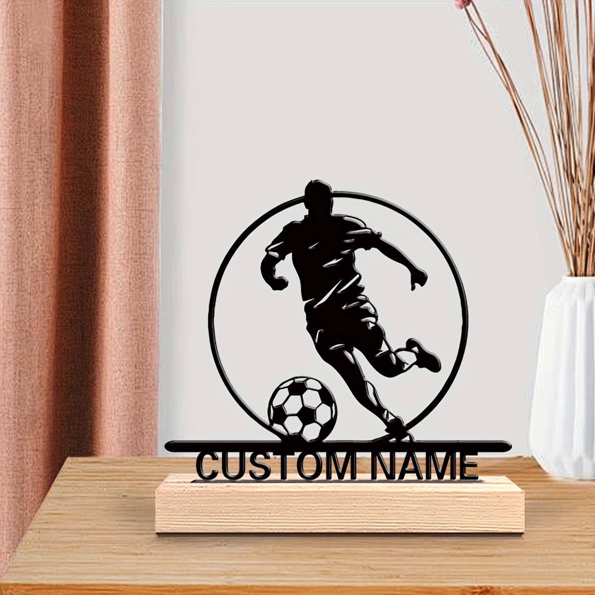 Custom Soccer Player Metal Sta - Home Textiles Products 评论和价格