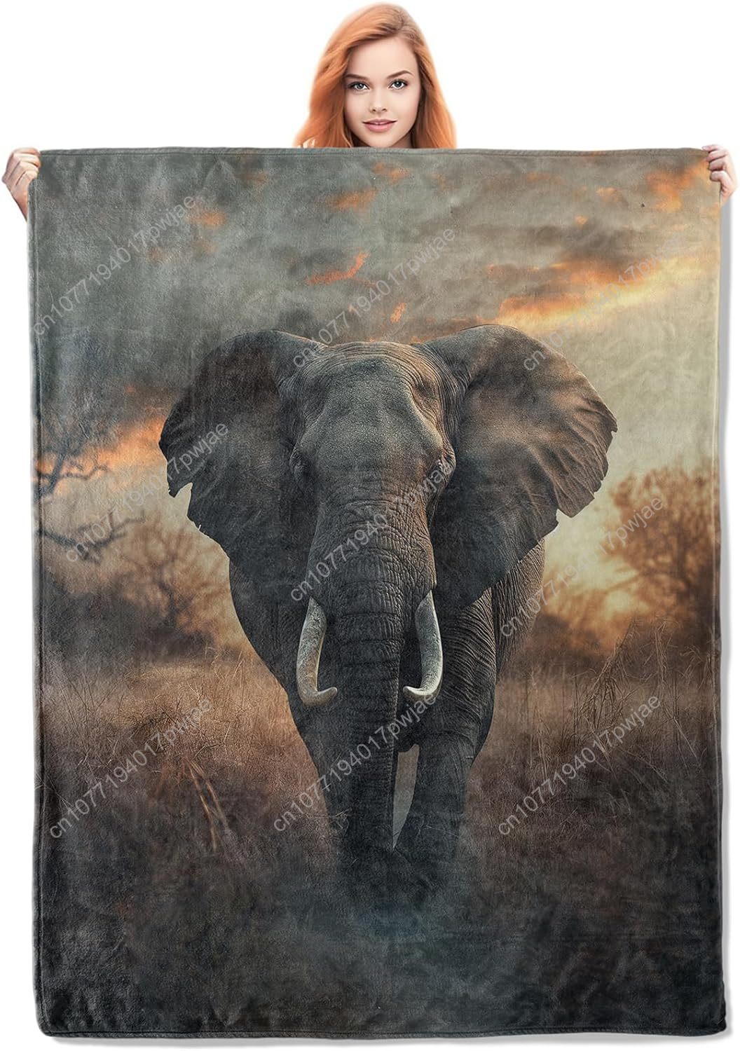 Elephant Fleece Blanket, Reali - Home Textiles Towel 评论和价格