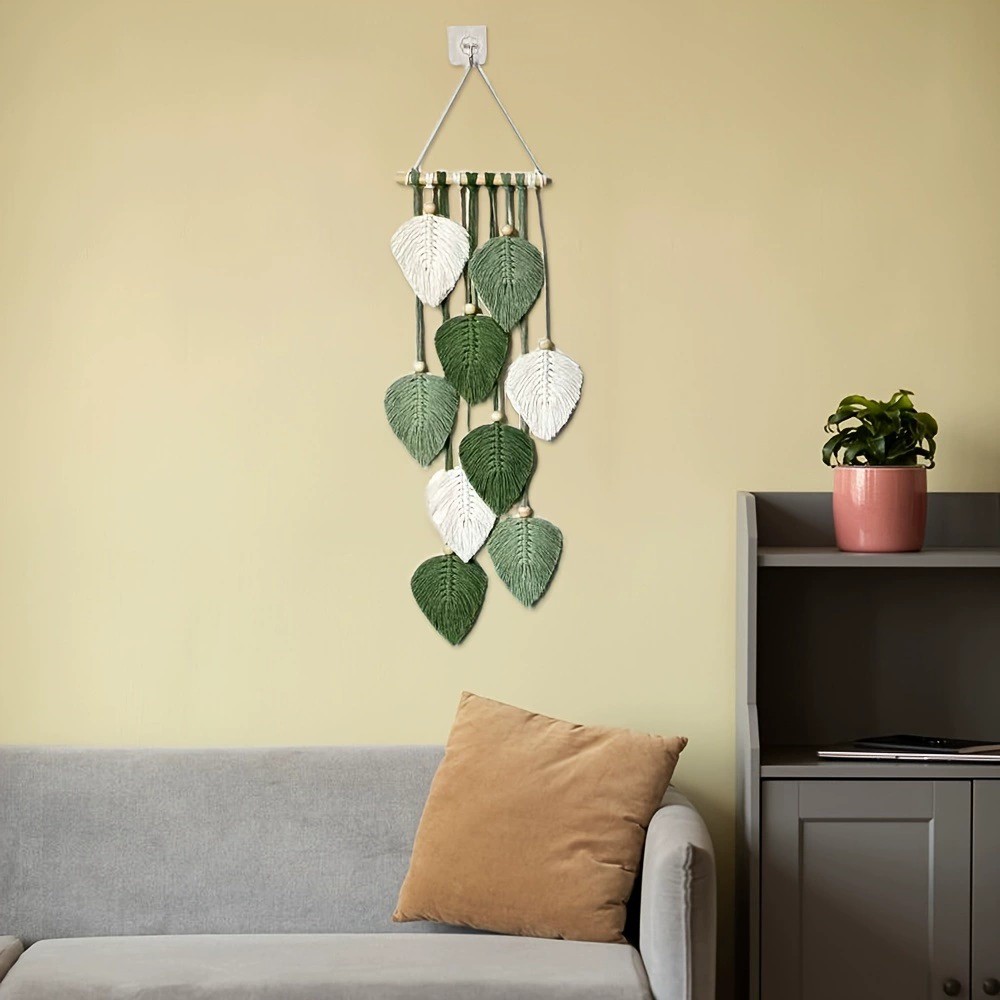 Handwoven Leaf Wall Hanging Ta - Home Art Textiles 评论和价格