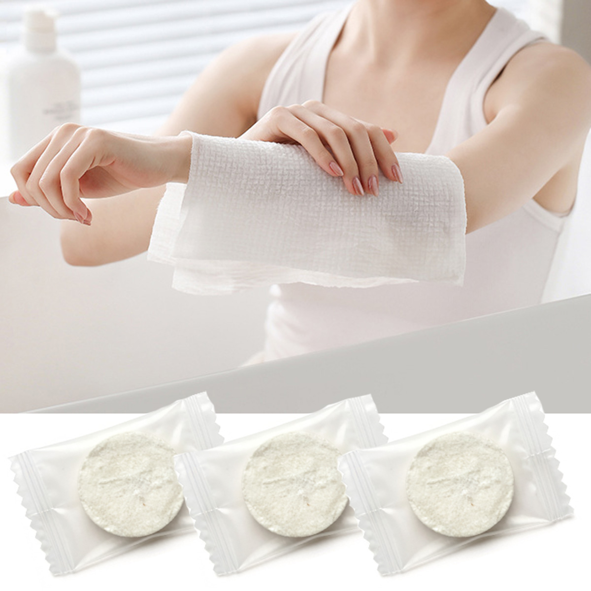 100Pcs Portable Compressed Tow - Home Textiles Face Towel 评论和价格