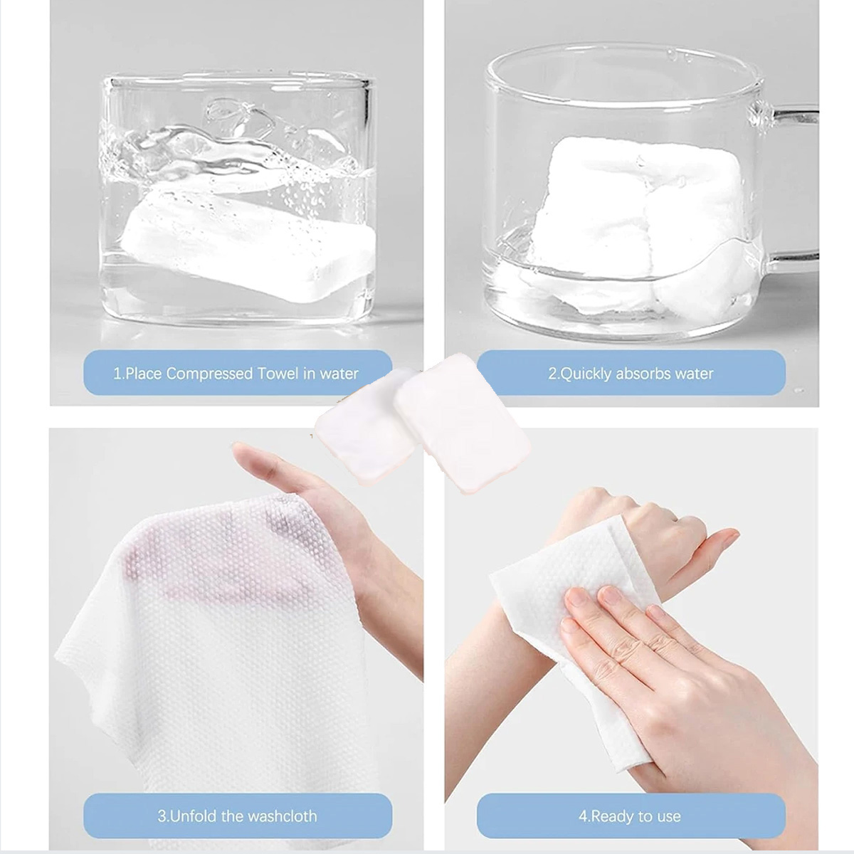 100Pcs Portable Compressed Tow - Home Textiles Face Towel 评论和价格