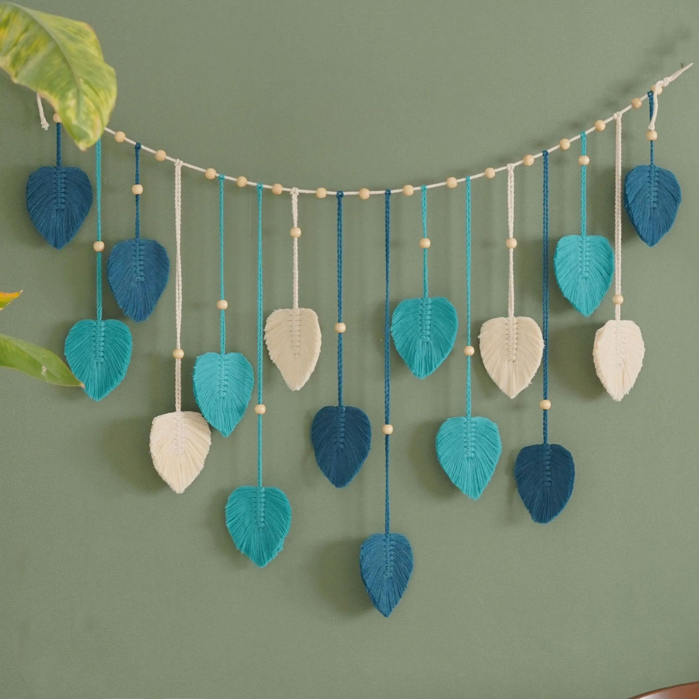 1 Pc Green Leaves Garland, Mac - Home Art Textiles 评论和价格