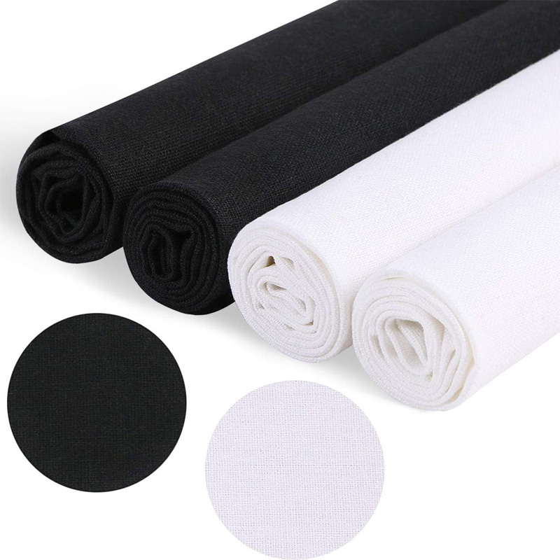 4 Pieces of Linen Fabric, Soli - Home Textiles Products 评论和价格