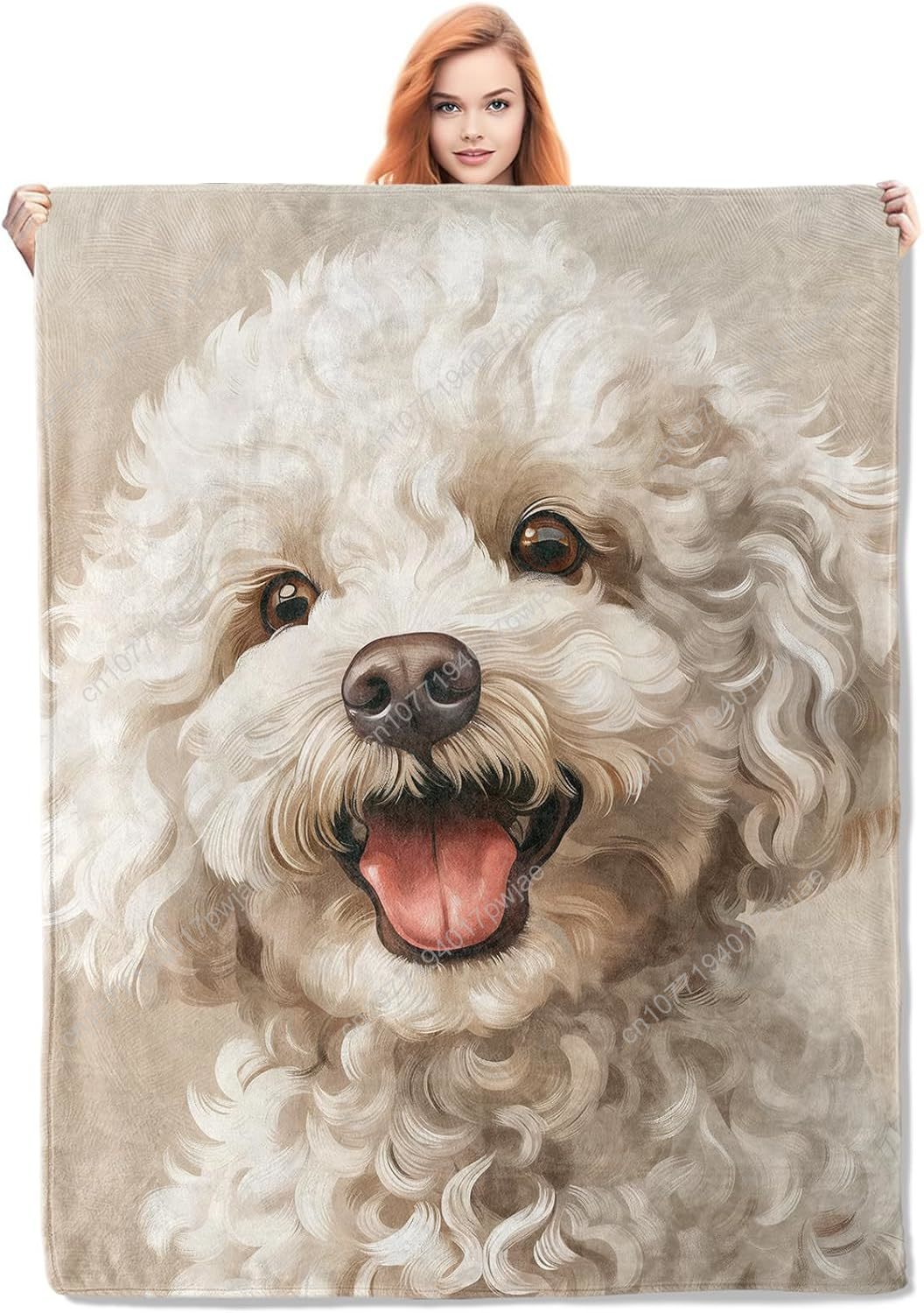 Joyful Poodle Portrait Blanket - Home Textiles Towel 评论和价格