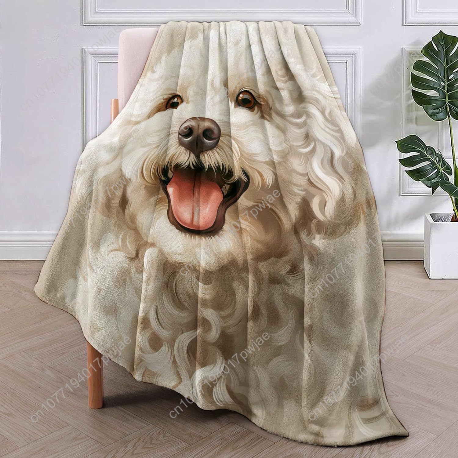 Joyful Poodle Portrait Blanket - Home Textiles Towel 评论和价格