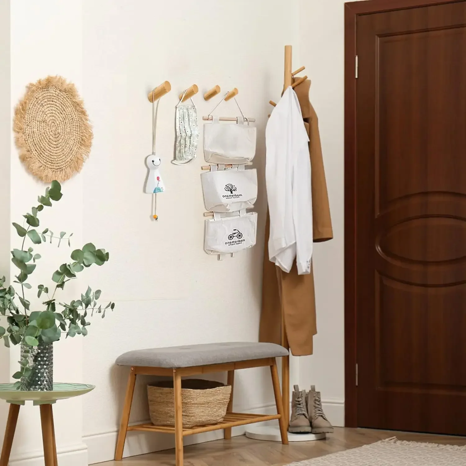 Wall Mounted Wooden Hooks for  - Home Textiles Towel 评论和价格